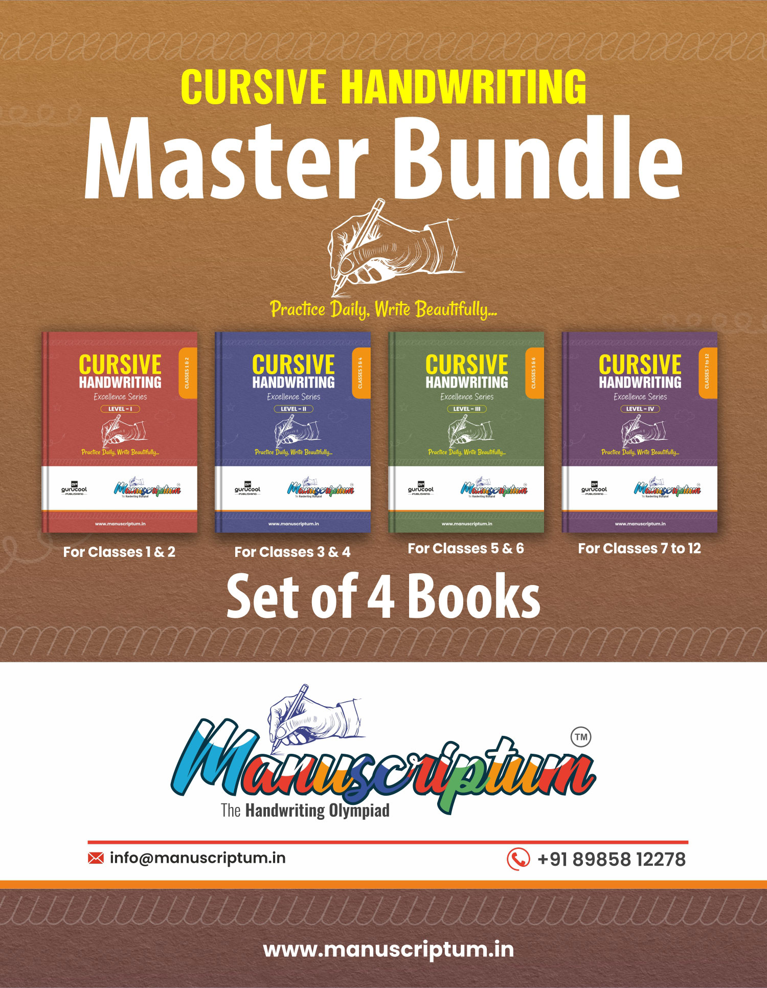 Cursive Handwriting Master Bundle - Set of 4 Books